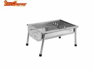 Parrilla portátil gruesa S/S para barbacoa de carbón, plegable, para exteriores, pequeña